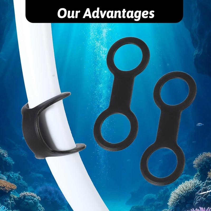 Zelphvt 2 Pcs Snorkel Keeper, Silicone Snorkel Clip for Mask Dive Mask Strap Tube Holder Universal Retainer Attachment Diving Snorkeling Gear Accessories Spare Part - Image 4
